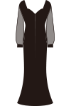 長袖ロングドレス
