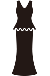 ペプラムロングドレス