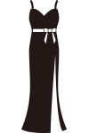 ウエストリボンロングドレス
