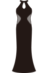 くびれ透けロングドレス