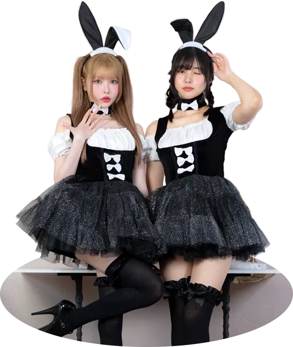 王道メイドバニーハロウィンコスプレ