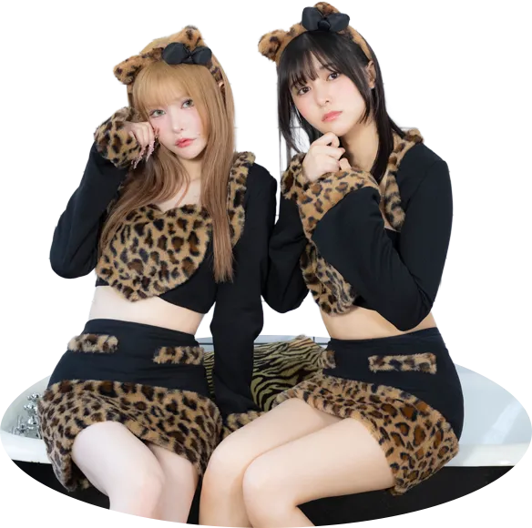ド派手レオパード猫ハロウィンコスプレ