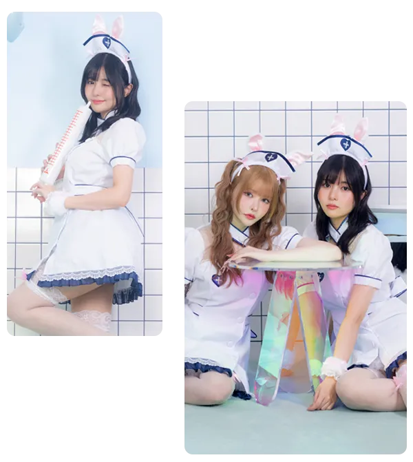 ガーリーバニーナースハロウィンコスプレ