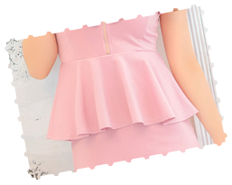 ロングドレス ペプラム タイト スリット ノースリーブ ストレッチ ジップ フリル袖 クロスネック ワンカラー ピンク 大きいサイズ キャバドレス