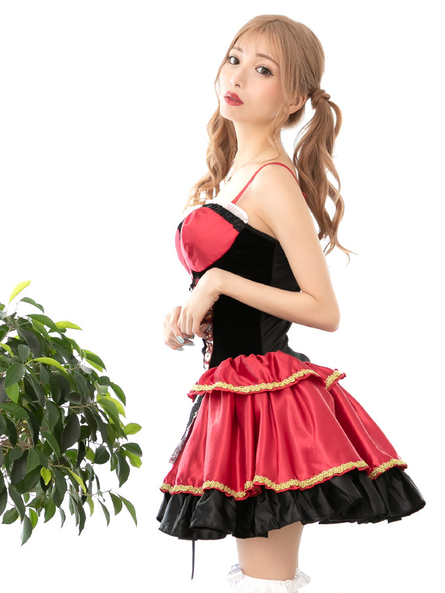 ゴスロリ風デザイン赤ずきんキャラクター ハロウィンコスプレ2点セットのイメージ画像3