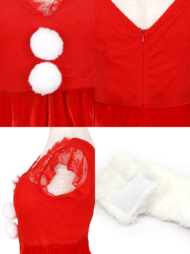 サンタコス 選べるベルト付きクリスマスガーリーサンタコスプレのりせりちゃん着用ドレス商品詳細