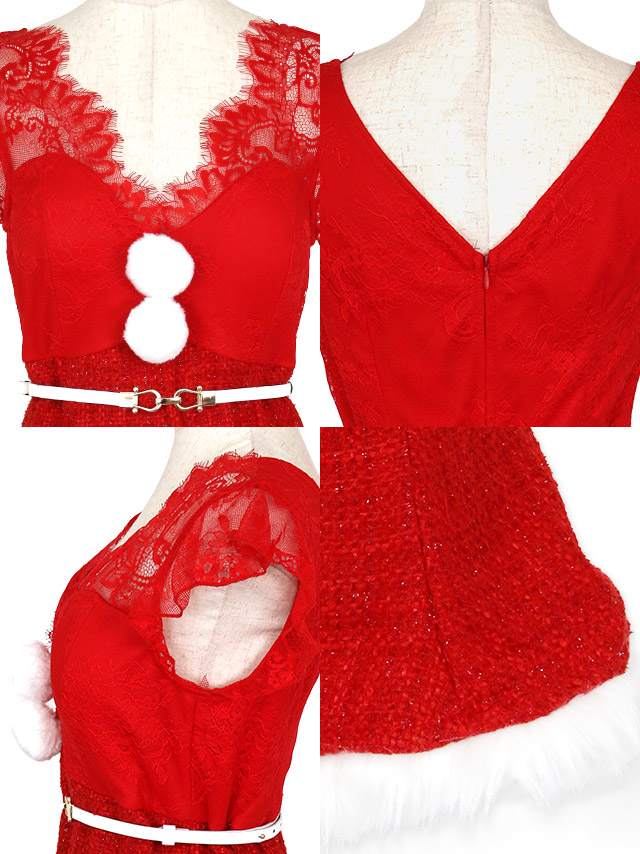 サンタコス 選べるベルト付きクリスマスガーリーサンタコスプレの聖菜ちゃん着用ドレスの商品詳細