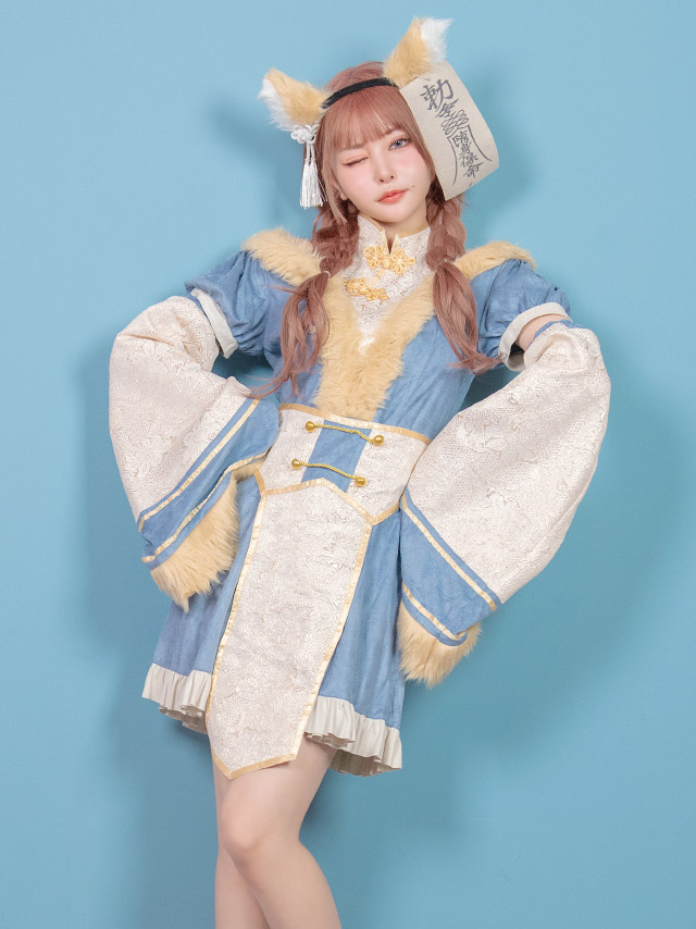 Aライン袖あり体型カバー個性キョンシーキャラクター×狐アニマルのイメージ画像4