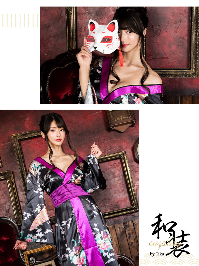 バックリボン花魁和装ロング丈ドレスのイメージ画像5