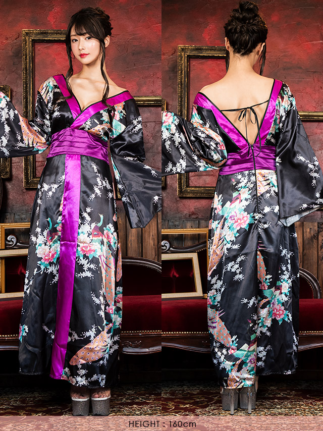 バックリボン花魁和装ロング丈ドレスのイメージ画像6