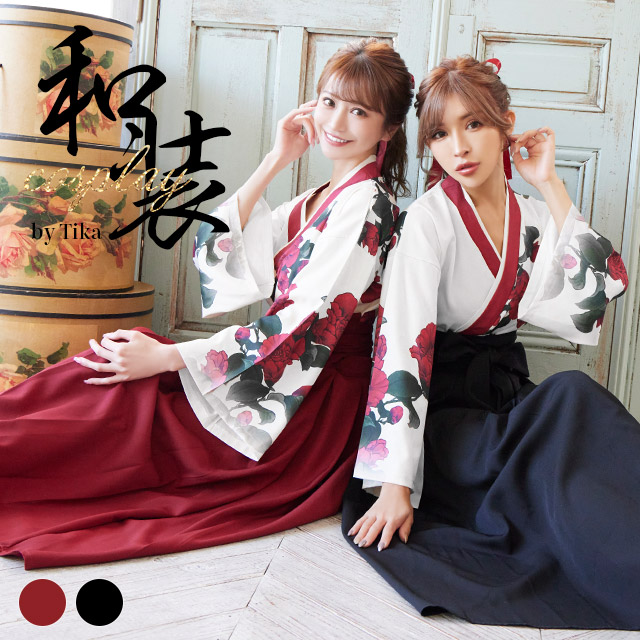 コスプレ 3点set ロング丈レトロ袴のメイン画像