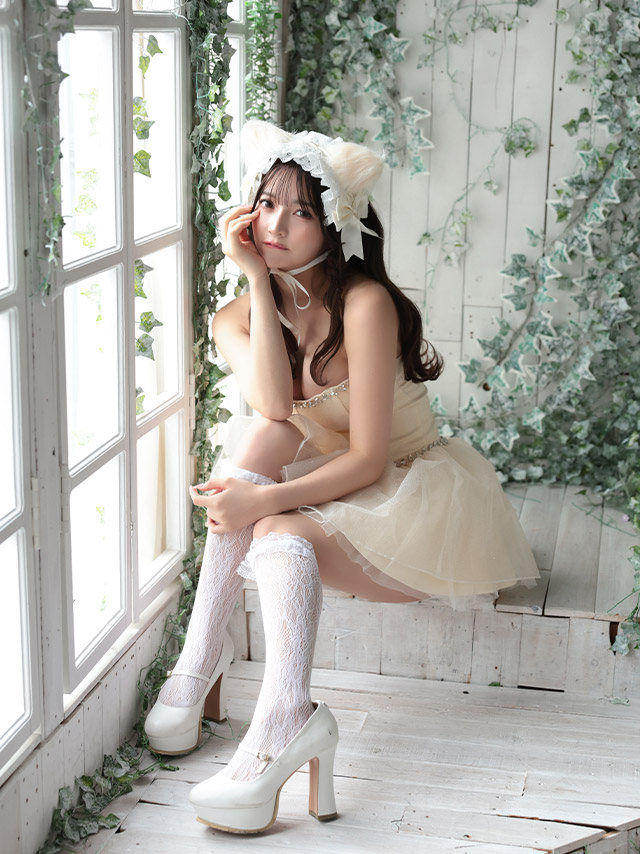 猫 コスプレ ストーンライン ラメ ガーリー ボリュームフレアスカート ロリーター 白猫 アニマル 3点セットのイメージ画像6