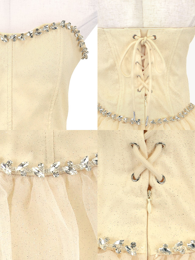 猫 コスプレ ビジューライン ラメ ガーリー ボリュームフレアスカート ロリーター 黒猫 アニマル 3点セットの詳細アップ1