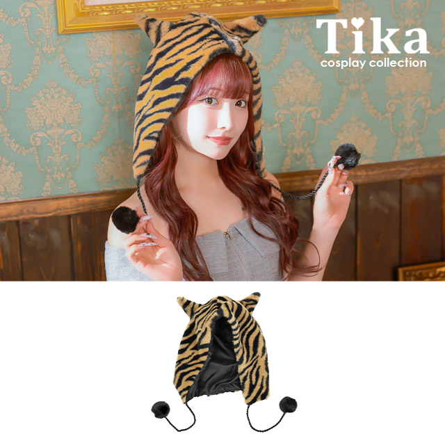 鬼 コスプレ 小物 ポンポン付き もこもこ 帽子のメイン画像