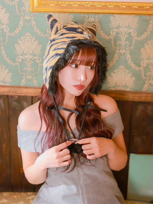 鬼 コスプレ 小物 ポンポン付き もこもこ 帽子のイメージ画像1