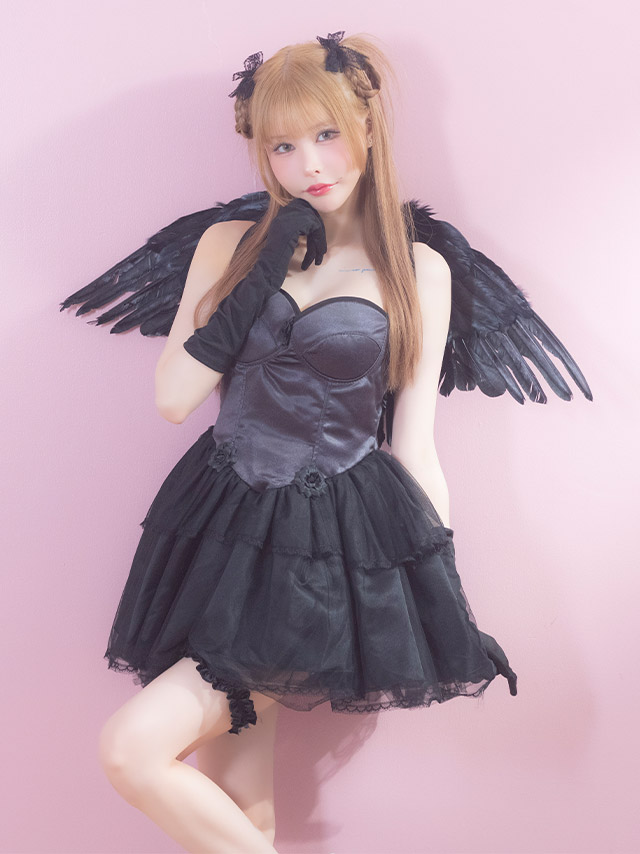 コスプレ 天使 悪魔 ウィング付き フレアスカート ツイン ガーリー【ハロウィン】[tk-hwangeldevil] femme fatale×Tikaのイメージ画像2