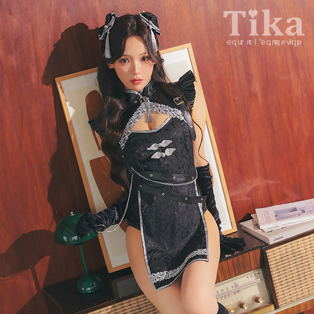 チャイナ コスプレ バストカット  レオタード チャイナ服 4点セットのメイン画像
