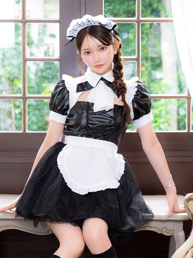コスプレ メイド 5点set ランジェリー風 ラブリー フリル リボン へそ出し ガーリー (トップス/スカート/カチューシャ/カフス/ガーターリング)【ハロウィン】[tk-hw2088]のイメージ画像3