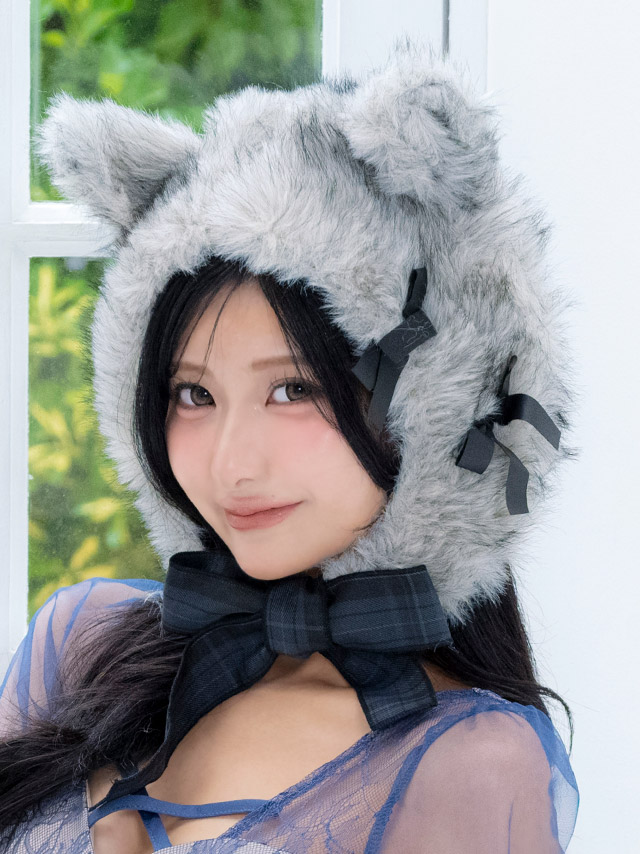 コスプレ 小物 ネックリボン付きペアもこもこファーうさたん帽子