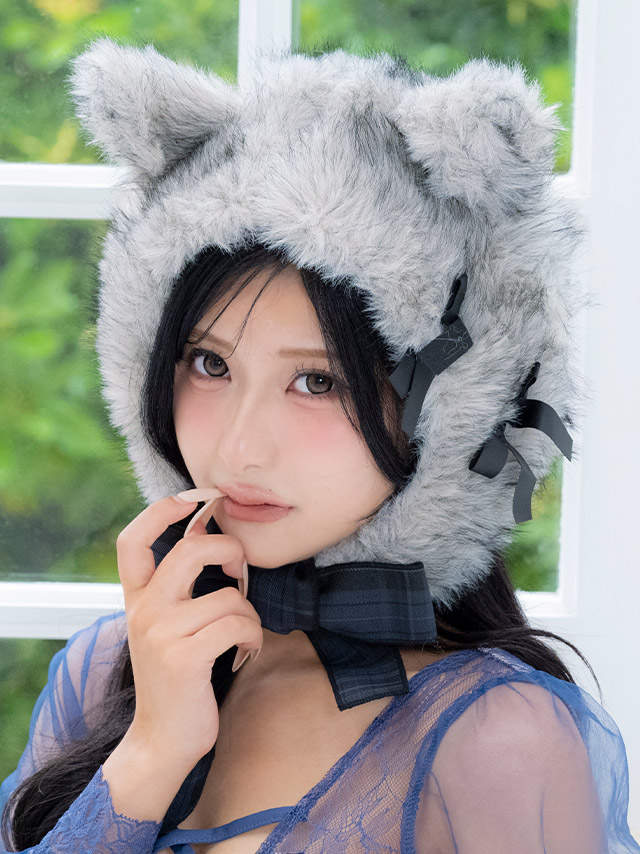 コスプレ 小物 ネックリボン付きペアもこもこファーうさたん帽子