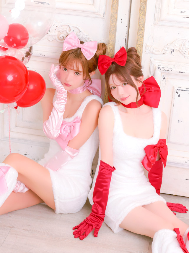 コスプレ 猫 6点set もこもこ サテンリボン ドーリー アニマル (チョーカー/ワンピース/ブローチ/ヘアピン/グローブ/レッグカバー)【ハロウィン】[tk-hwjj11123a]のイメージ画像4