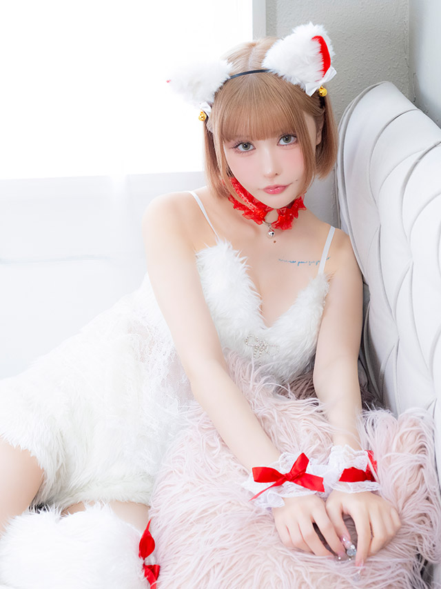 コスプレ 猫 7点set もこもこ レースペプラム ショートパンツ リボン スウィート ガーリー アニマル (チョーカー/ブローチ/トップス/パンツ/カチューシャ/カフス/レッグカバー)【ハロウィン】[tk-hwjj95112]のイメージ画像4