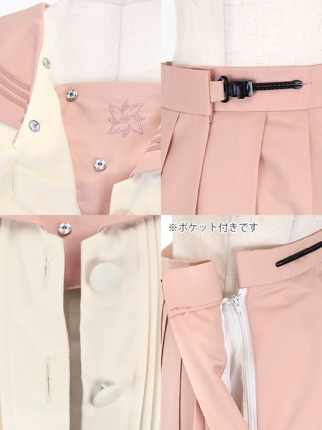 コスプレ 制服 3点set セーラー ミニスカート 学生服 (トップス/スカート/スカーフ)【ハロウィン】[tk-hwjk27001]のデティール画像2