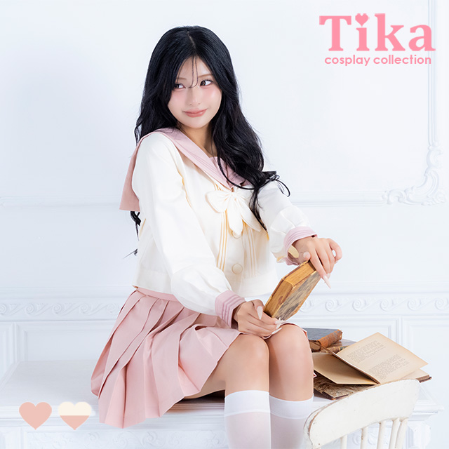 コスプレ 制服 3点set セーラー ミニスカート 学生服 (トップス/スカート/スカーフ)【ハロウィン】[tk-hwjk27001a]のメイン画像
