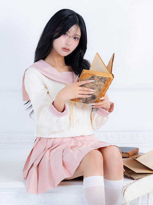 コスプレ 制服 3点set セーラー ミニスカート 学生服 (トップス/スカート/スカーフ)【ハロウィン】[tk-hwjk27001a]のイメージ画像3