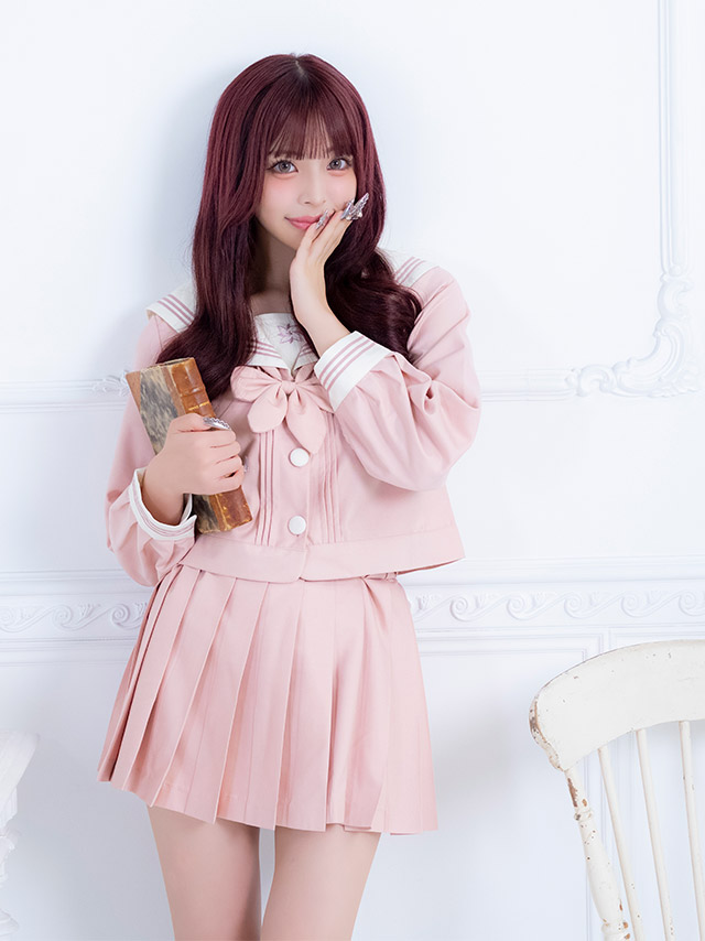 コスプレ 制服 3点set セーラー ミニスカート 学生服 (トップス/スカート/スカーフ)【ハロウィン】[tk-hwjk27001b]のイメージ画像2