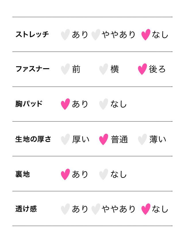 胸元ビジューペプラム半袖タイトミニドレスのスペック表