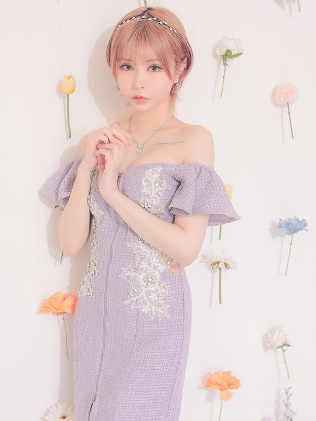 低価即納キラキラお花のオフショルドレス（収納ケース付き！） スーツ・フォーマル・ドレス