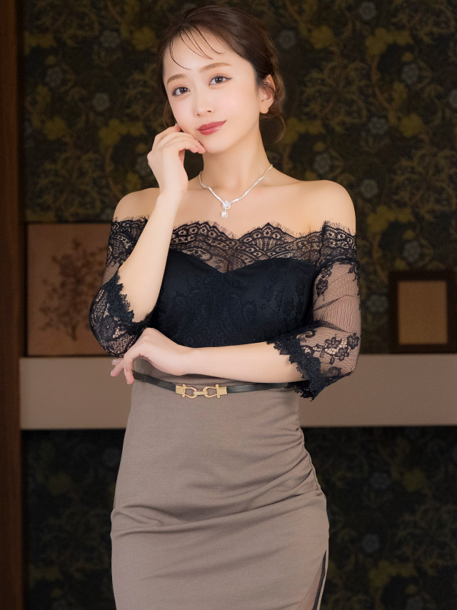 極美品☆大きいサイズ☆MaglieWhaite☆トルコレースワンピース☆ベルト付 トルコレースワンピース（5132121301） | Maglie le