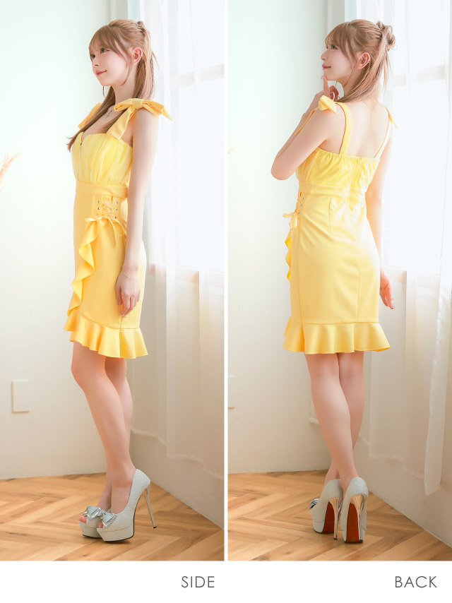 美品★残り一点☆上品さがアガる！脚長効果抜群のイルマ ミニドレス XSサイズあり【IRMA/イルマ】刺繍/ ビジューデザイン/ サイド