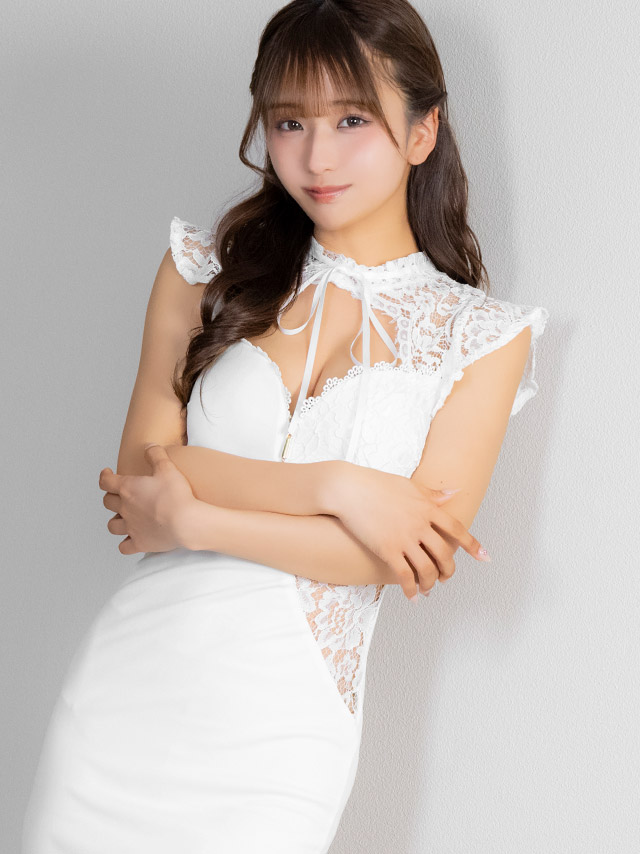 フリル袖ネックリボンバストフロントジップフラワーレースノースリーブタイトミニドレスのイメージ画像1