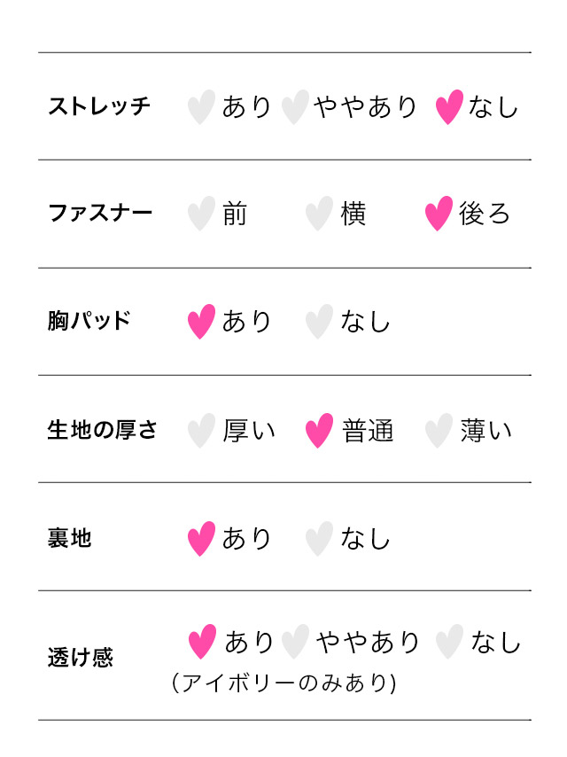 キャミソール パイピング リボン ビジューボタン ツイード フレアミニドレスのスペック表