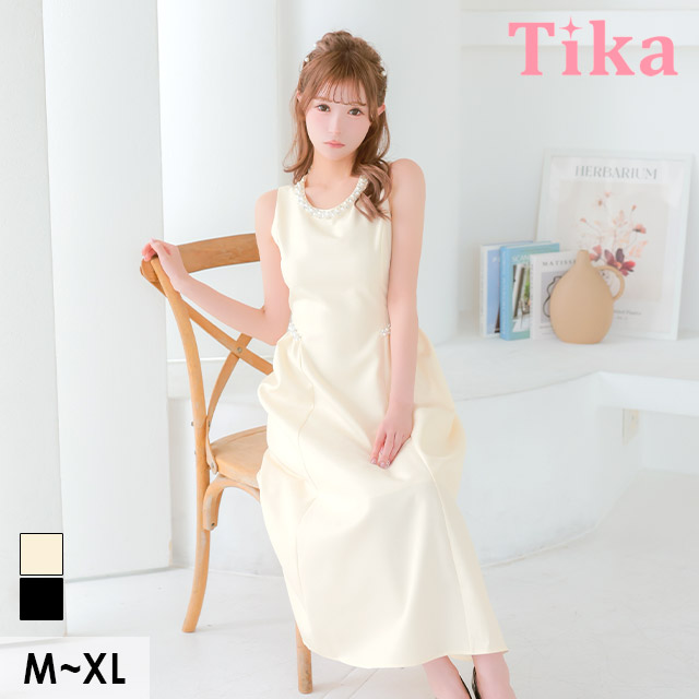 ロングドレス 肩あき ジップ 谷間 サイドベルト 高身長 グレー XL XXL Aライン キャバドレスのメイン画像