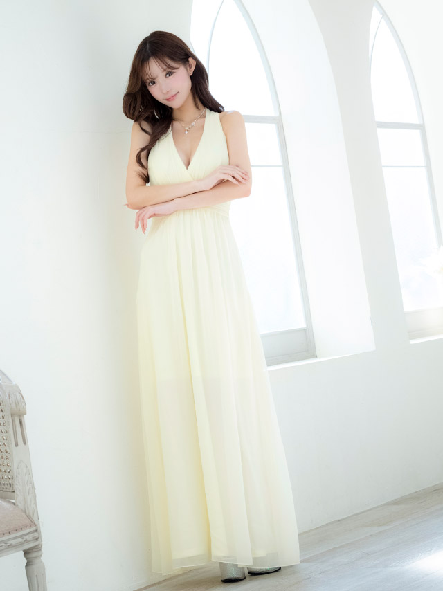 Aライン ロングドレス 大きいサイズ 大人 ノースリーブ ストレッチ ブラジャーのまま ラメ プリーツ キャバドレスのイメージ画像1