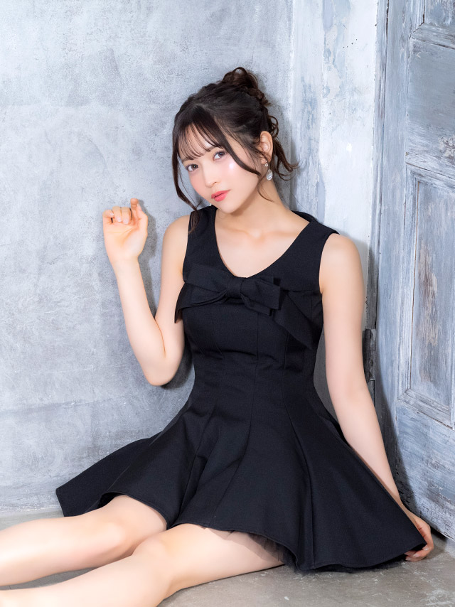 ミニドレス キャミソール ビッグリボン Aライン レイヤード チュール 同伴 黒 XL キャバドレスのイメージ画像3