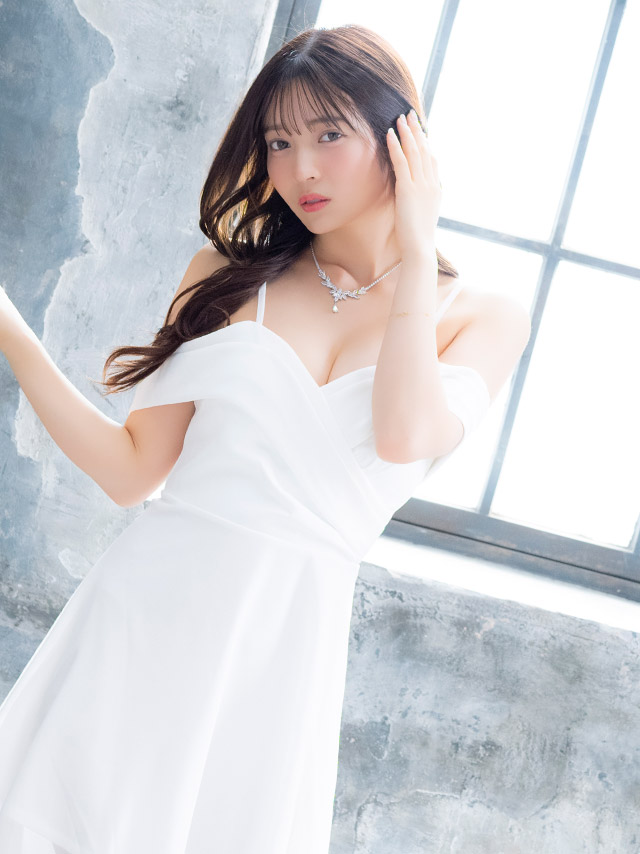 ミニドレス 肩あき シフォン谷間 バストクロス Aライン ワンカラー XL XXL 4L 5L 大きいサイズ 白 キャバドレスのイメージ画像2