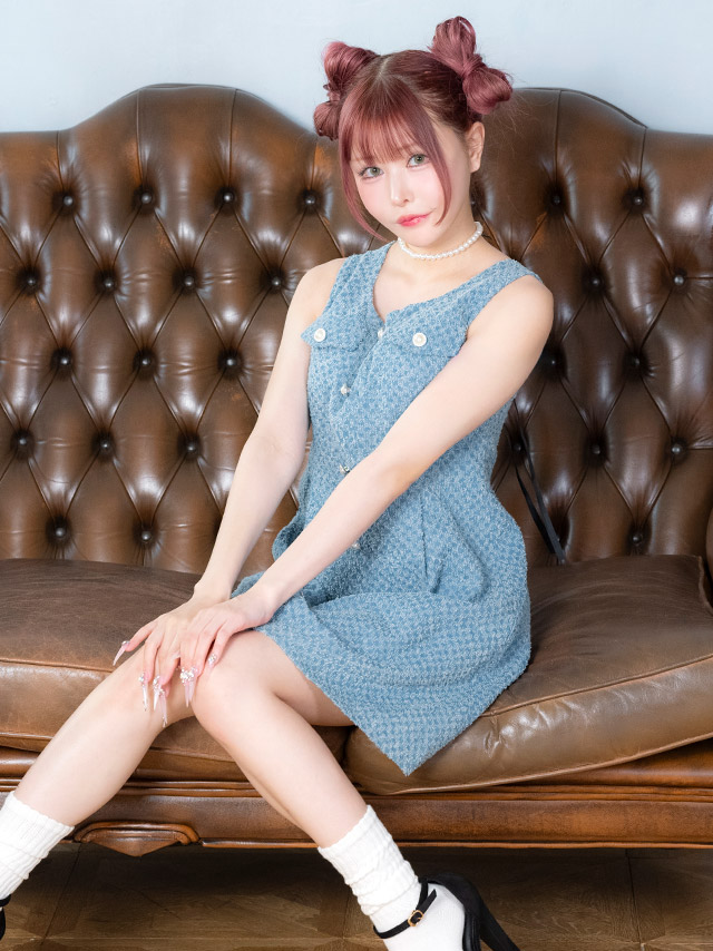 ワンピース Aライン ミニドレス ノースリーブ ブラジャーのまま デニム フロントボタン キャバドレスのイメージ画像2