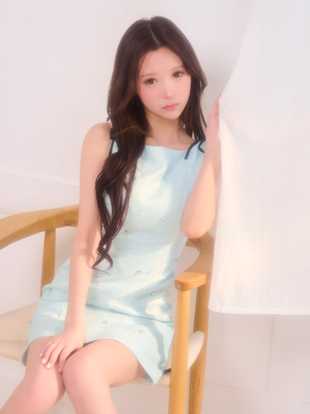 ミニドレス ノースリーブ ショルダーリボン ツイード Aライン ビジュー 胸元カバー 下着のまま ミントブルー 大きいサイズ XL XXL キャバドレスのイメージ画像2