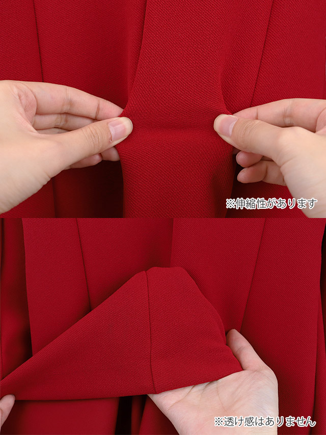 韓国ドレス 膝丈ドレス オフショルダー コードデザイン ワンカラー 袖あり 長袖 ストレッチ ギャザー スリット タイト キャバドレスのディティール3