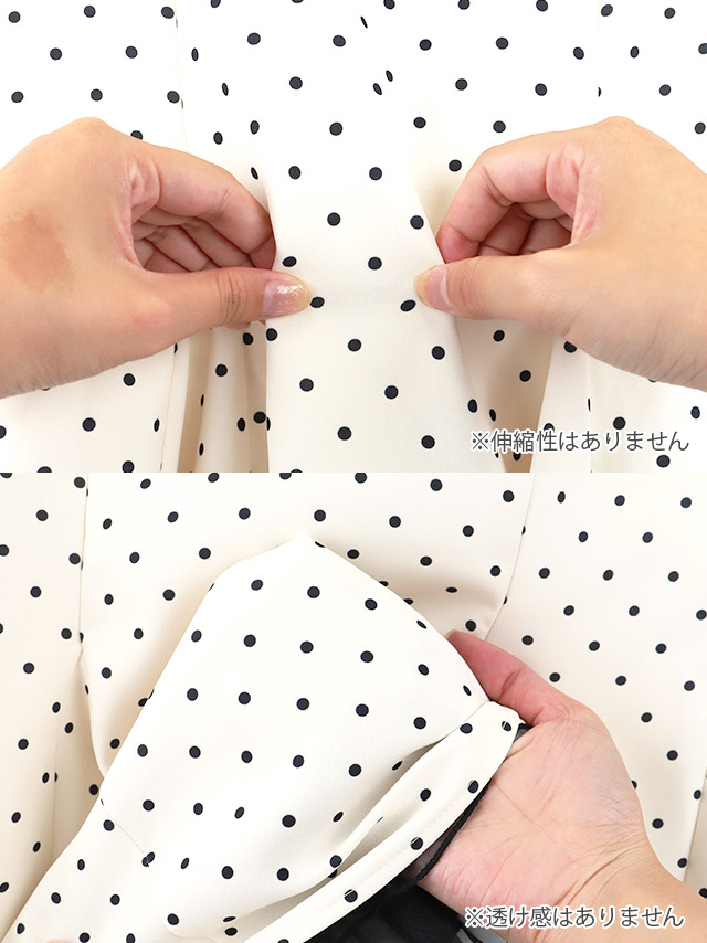 韓国ドレス ワンピース Aライン ミニドレス 谷間 ノースリーブ ドット柄 ネックリボン 襟付き 同伴 キャバドレスのディティール2