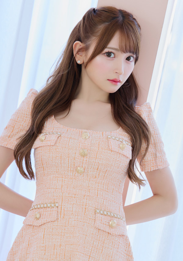 韓国ドレス ワンピース Aライン ミニドレス 大人 上品 ツイード 半袖 パフスリーブ ブラジャーのまま 裾プリーツ Aライン ミニドレスイメージ画像1