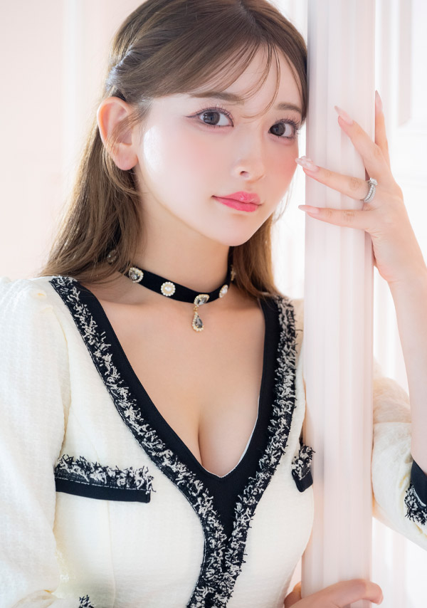 韓国ドレス ミニドレス ワンピース 異素材 モノトーン 袖あり 七分袖 ツイード Aライン キャバドレスのイメージ画像2