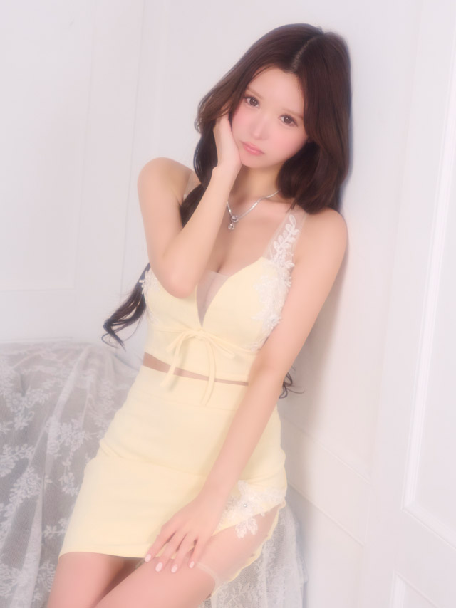 ミニドレス セットアップ ノースリーブ 立体フラワー 刺繍 リボン 谷間 シアー タイト パステル イエロー XL キャバドレスのイメージ画像3