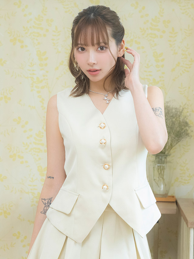 韓国ドレス ワンピース セットアップ Aライン ミニドレス シンプル 大人 ノースリーブ 上品 背中魅せ バックリボン プリーツ 胸元カバー 同伴 Aライン キャバドレススイメージ画像1