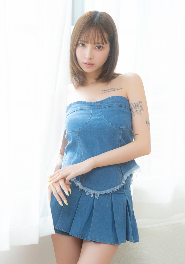 韓国ドレス ワンピース セットアップ シンプル ベア デニム プリーツ 同伴 Aライン ミニドレスイメージ画像1