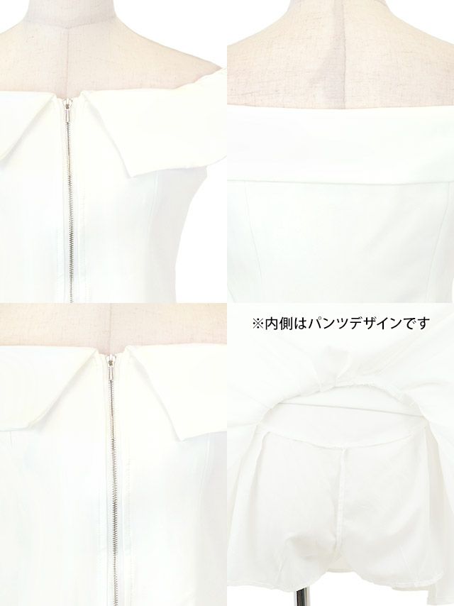 韓国ドレス ミニドレス 袖あり 五分袖 レース バストリボン ボックスプリーツ タイト キャバドレスのディティール1